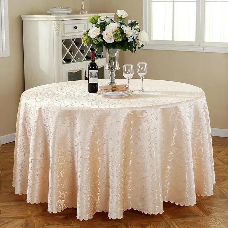 Large Round Table Covers Hotel Restaurant Tablecloth for Dining Stain-Resistant Durable Fabric Ideal for Banquets Home Decor