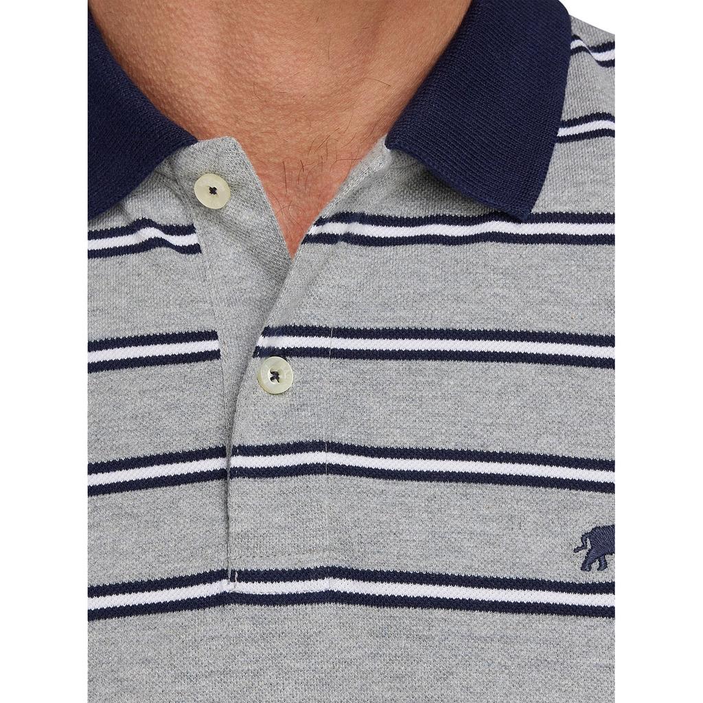 Raging Bull Mens Tram Stripe Pique Polo Shirt