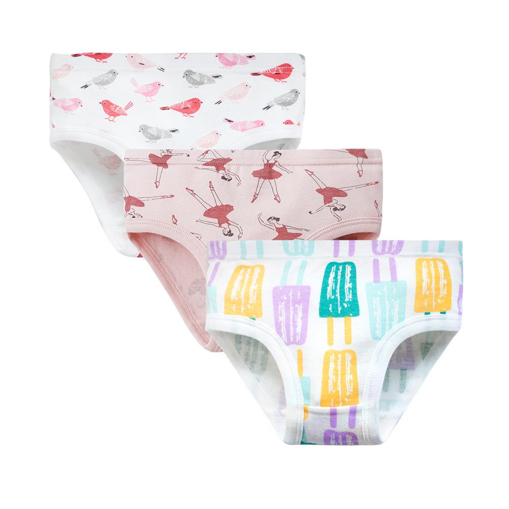 Zertifizierte Baumwoll-Dreieckunterwäsche für Mädchen - Atmungsaktive Baby-Shorts im europäischen und amerikanischen Stil