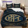 Biancheria da letto con stemma Inter Milan su sfondo blu (1 * copripiumino + 2 * federa, senza nucleo) Copripiumino e federa regalo di Natale compleanno