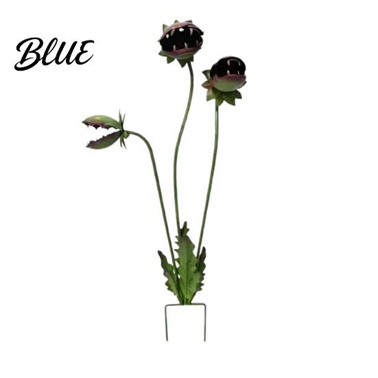 Garden Stake Decor Metal Carnivorous Plant Handmade Rainproof Yard Sculpture for Oversized Flower Beds Patios Planters Rustproof Unique Quirky Gift