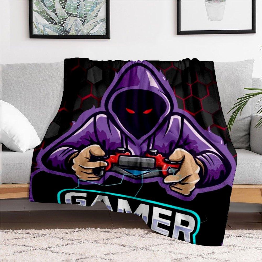 "Pro Gamer Hoodie: Lila Gaming-Sweatshirt für Gamer"Decke Flanell-Überwurfdecke für Sofa, Bett, Reisen, Camping, Büro, Couch, Stuhl, A