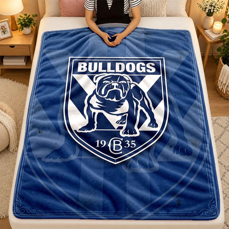 Flannel BlanketCanterbury-Bankstown Bulldogs Warm Soft Throw Blanket for Indoor Sofa Bed Living Room Use