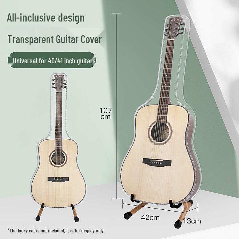 

41-Inch Folk Guitar Transparent Dust & Moisture-Proof Protective Cover with Special Sealing for Constant Humidity No Specification