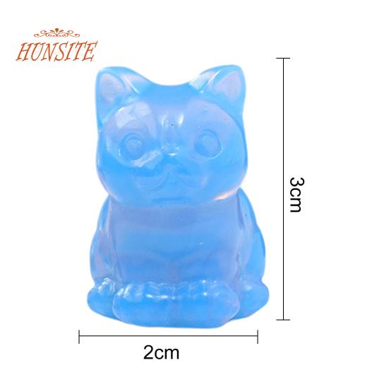 Faux Crystal Cat Statue, Adorable Appearance, Mini Lucky Cat Figurine