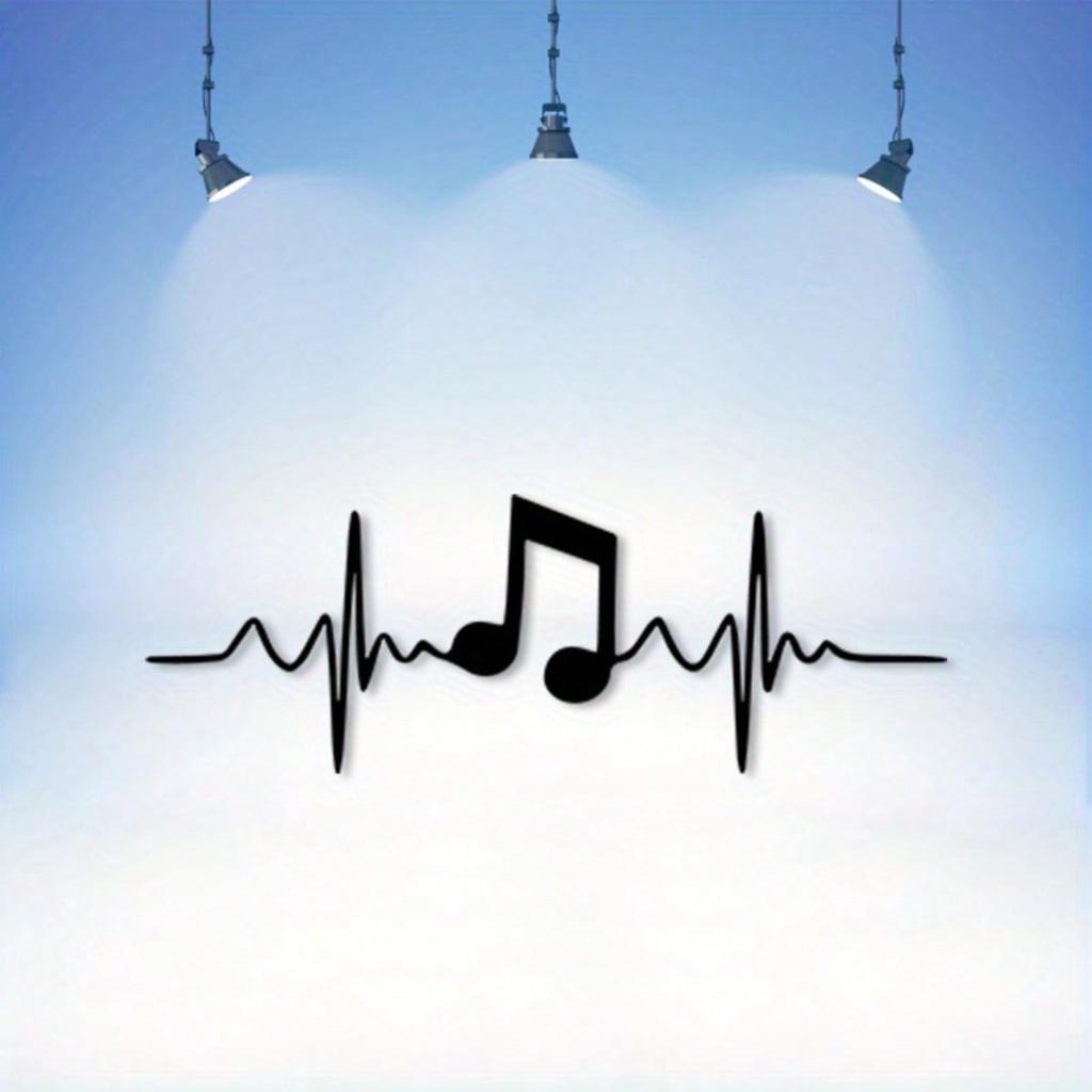 Music Note Heartbeat Metal Wall Art, Music Lover ECG Wall Decor