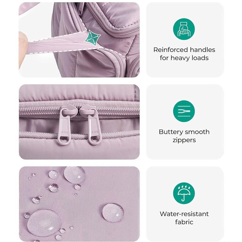 Simple Puffy Travel Toiletry Bag Quilted Multi-Pockets Duffel Bag Handheld Full-Sized Handbag Satchels Commute