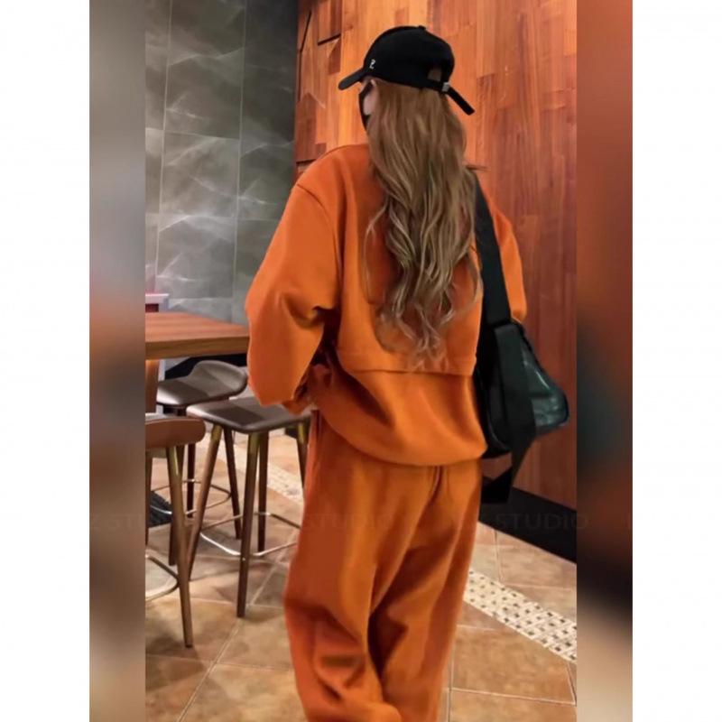Women's Fashionable Sporty Casual Suit: Hoodie & Wide-Leg Pants Two-Piece for Spring/Autumn