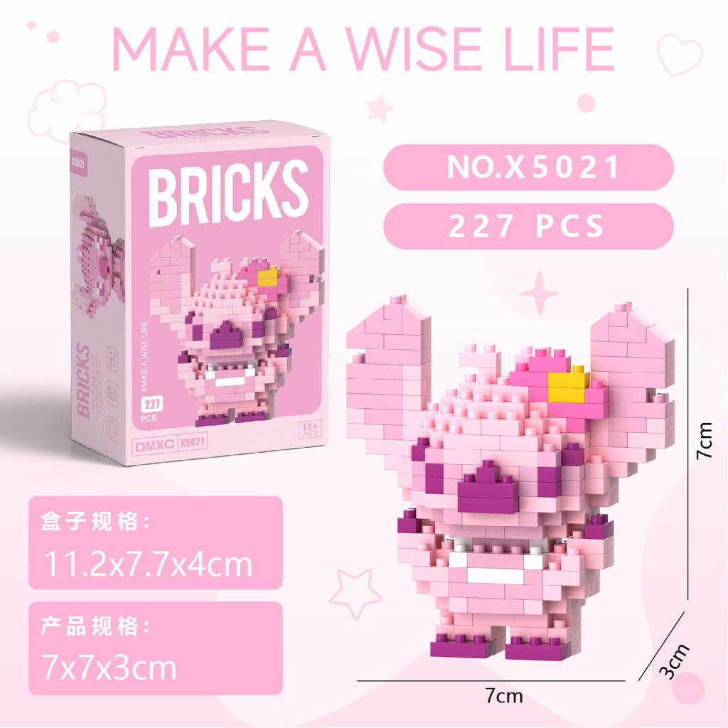Stitch Micro Building Blocks Lilo and Stitch Assembly 8pcs/set 3D DIY Model Angle Mini Bricks Figure Toys For Kid Christmas Gift