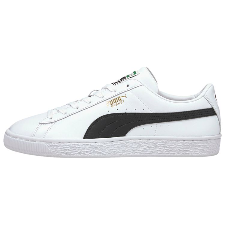 PUMA Basket Classic 21 Unisex White Black Low Top Sneakers 374923-02