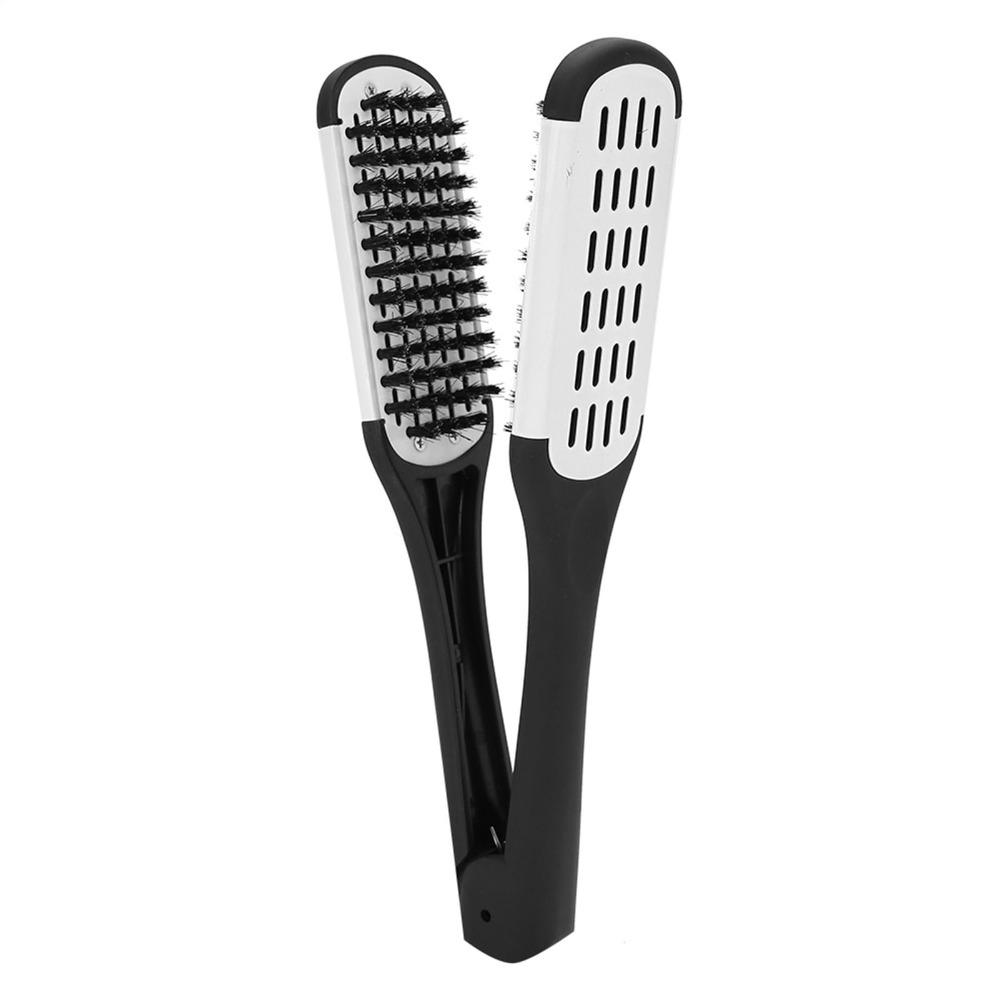 Double Sided Styling Comb Anti-Static Double Sided Brush V Shaped Clamp Hair Straightening