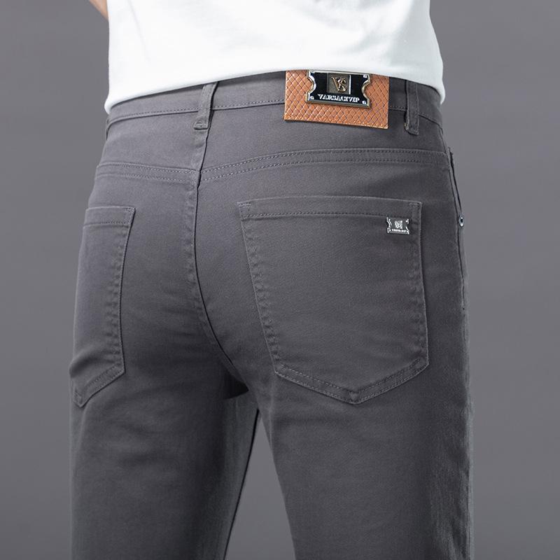 

Мужские джинсы слим фит стрейч белые - Европейский хай-энд, модные весенне-летние повседневные брюки Size 33 (26-inch waist)