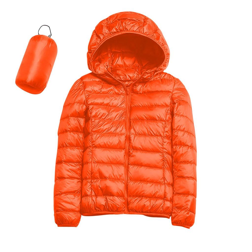 Winter New Style, Women's, Casual, Solid Color, Lightweight Waterproof Down Jacket, White Duck Down, Hooded Down Jacket, Outerwear