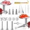 Fruit & Vegetable Strainer Attachment and Food Meat Grinder Attachment for Kitchenaid Stand Mixer with Sausage Stuffer Tubes and Fruits Juicer Auger