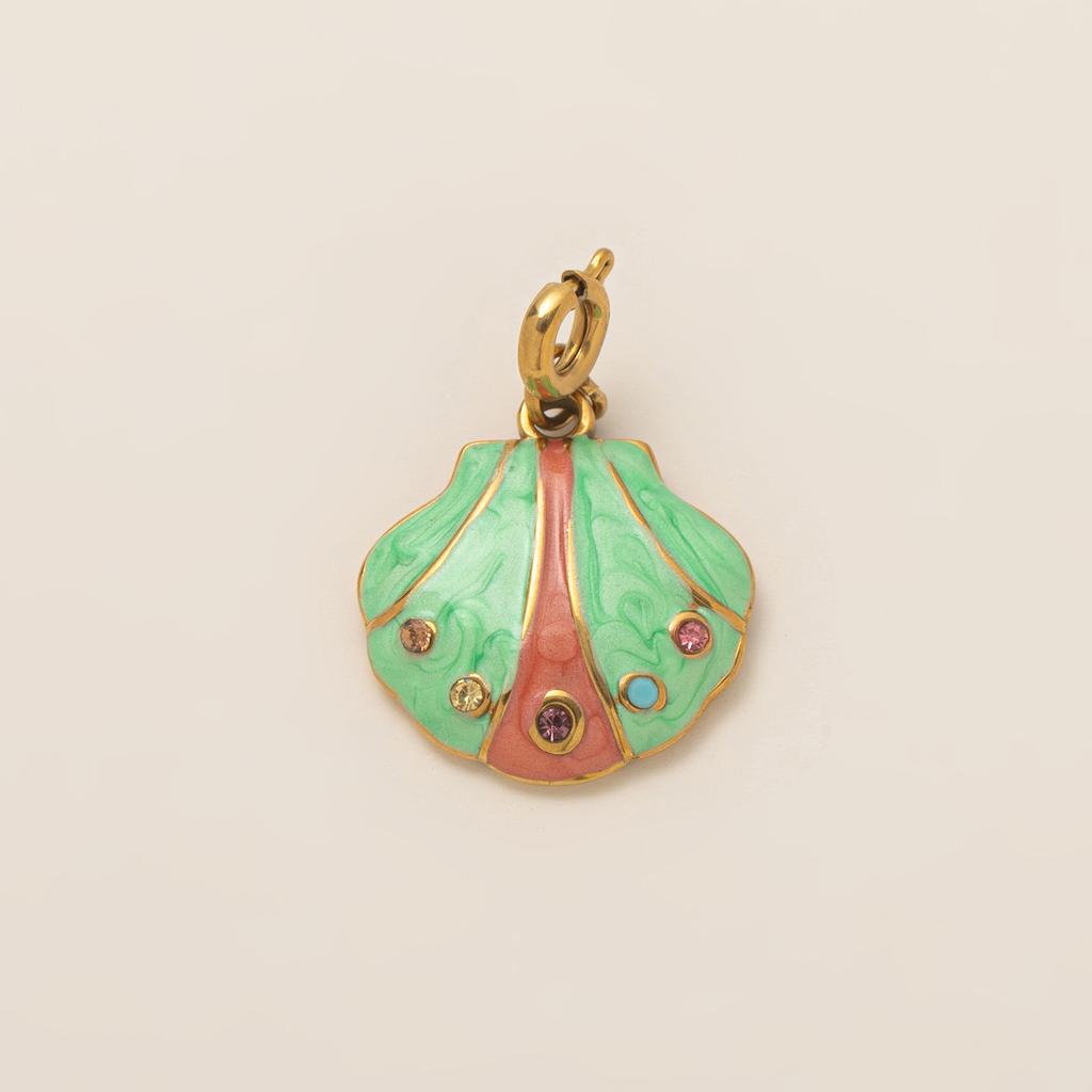Colorful Ocean Snail starfish turtle shells Charm For Women Stainless steel Gold Color Pendant Bracelet DIY Making Jewelry