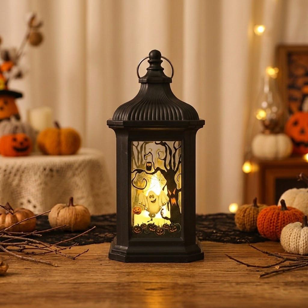 Halloween Decoration Lantern Portable LED Candle Night Light Tabletop Prop for Party Setup