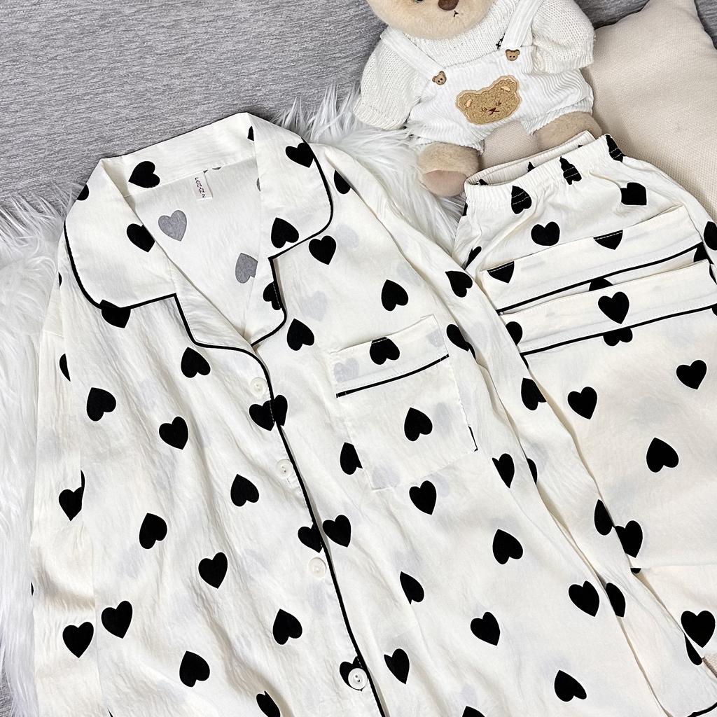 Women's pajamas spring and autumn new cloud cotton Korean long-sleeved trousers student simple loungewear suit can be worn outside