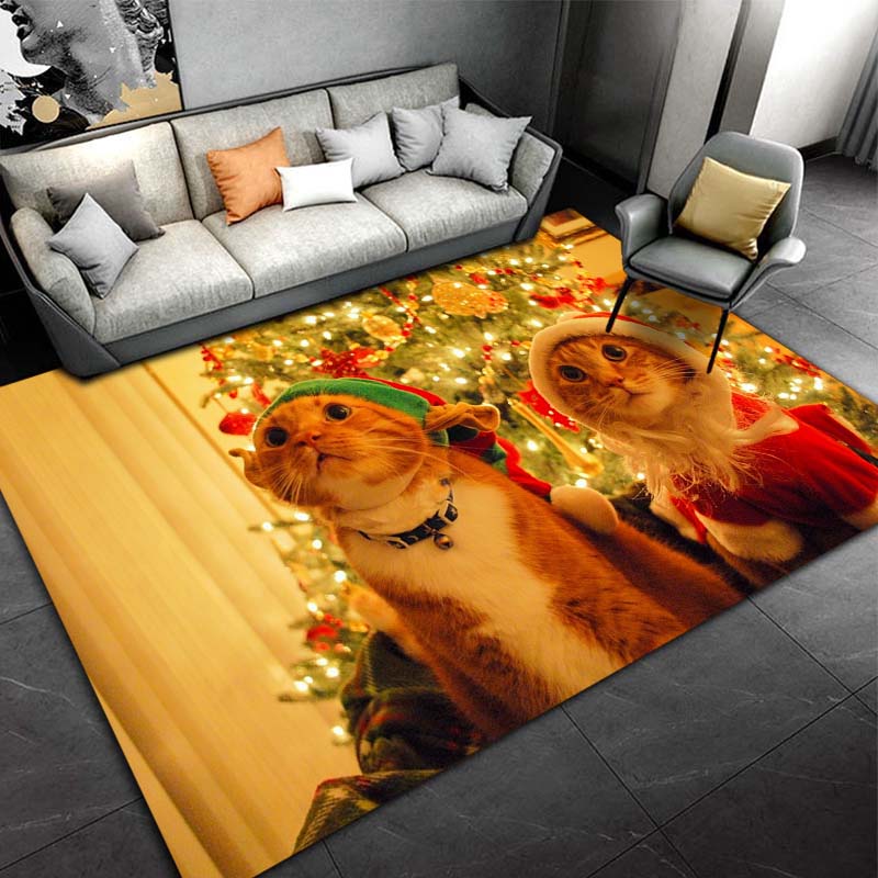 Alfombra con adornos navideños para sala de estar, decoración del hogar, sofá, mesa, alfombra para superficie grande, felpudo de entrada para dormitorio, alfombra antideslizante para Baño