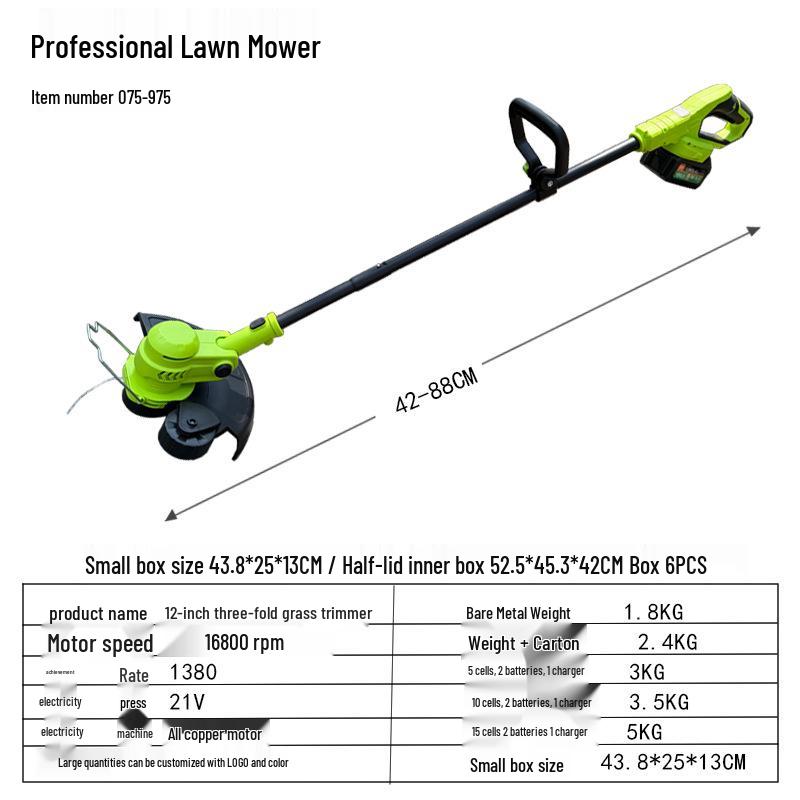 Rechargeable Handheld Electric Lawn Mower and Garden Trimmer