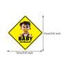 Bavaglino Carino Bambino Maschio Femmina Avverte il Bambino in Macchina Adesivi Impermeabili per Auto Adesivo Decorativo per Finestrino Auto Decalcomania per Decorazione Auto Y10