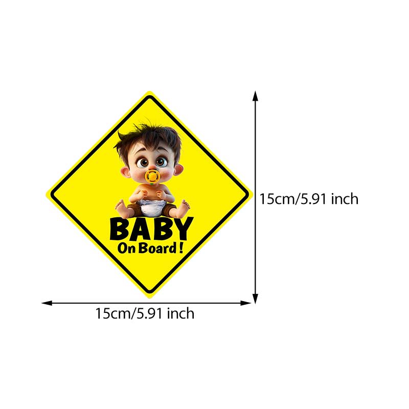 Bavaglino Carino Bambino Maschio Femmina Avverte il Bambino in Macchina Adesivi Impermeabili per Auto Adesivo Decorativo per Finestrino Auto Decalcomania per Decorazione Auto Y10