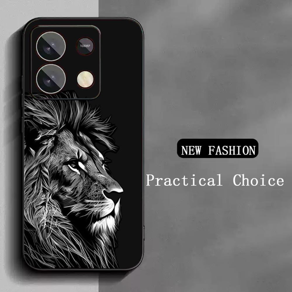 Cool king lion fashion design Phone Case For Redmi Note 14 13 12 11 Pro Plus S 5G 14C A3 Soft Black Phone Cover