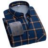 Men's Plaid Brushed Velvet-Lined Long-Sleeve Winter Shirt - Warm Autumn & Winter Top for Middle-Aged and Young