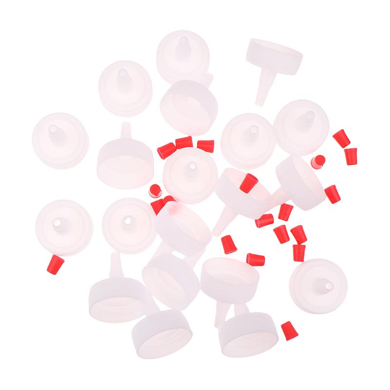 20/50 Stück 28 mm Flaschenverschluss-Spitze, Umwandlungskopf, roter Flaschenverschluss aus Kunststoff, universeller auslaufsicherer Ersatzverschluss für Quetschflaschen