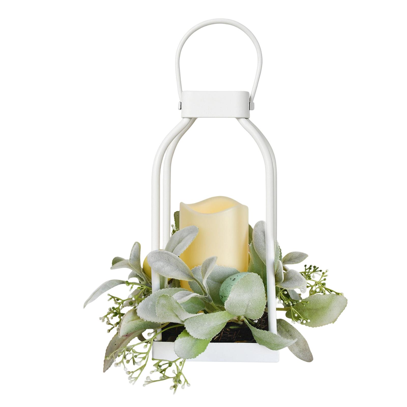 Easter Wrought Iron Handheld Lamp, Resembling A Decorative Candlestick Lamp, A Prop For Courtyard Scene Decoration. белый