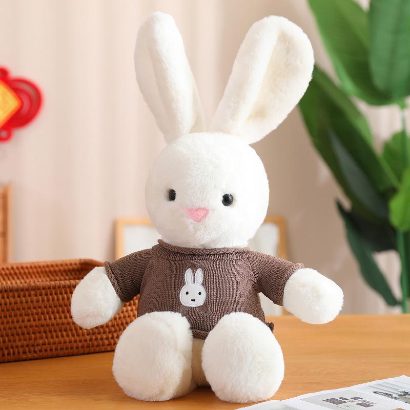 Red Festive Sweater Rabbit Doll Plush Toy Bunny Doll Year of the Rabbit Mascot Rag Doll Grab Machine Gift