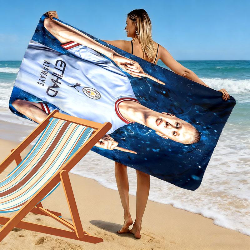 Erling Haaland Spirit Beach Towel, Large Soft Quick Dry Towel for Beach Camping Swimming