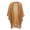 Womens Lightweight Sun Protection Shawl With Fringe Trim Gold Mesh Knit Cover-Up
