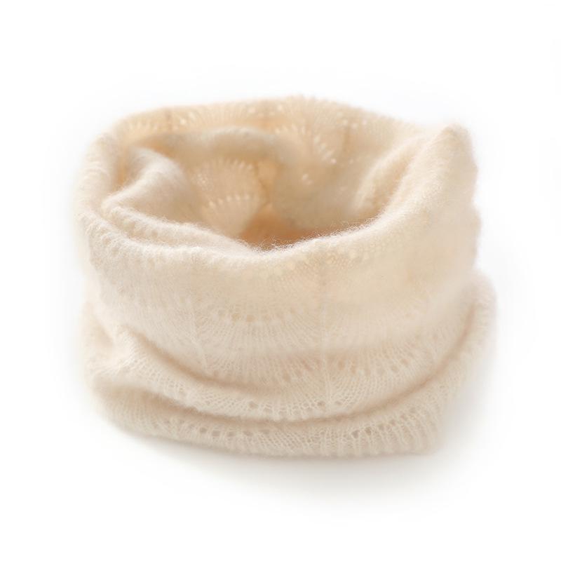 Women's 100% Pure Cashmere Hollow Design Neck Warmer - Solid Color, Early Autumn Style, Outdoor Cold Protection, Knitted Gaiter.