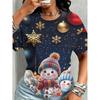 Summer Christmas Snowman Series 3D Print T-Shirt Loose Fit Short Sleeve T-shirt Breathable Women Casual Comfortable Creative Versatile Sports T-shirt