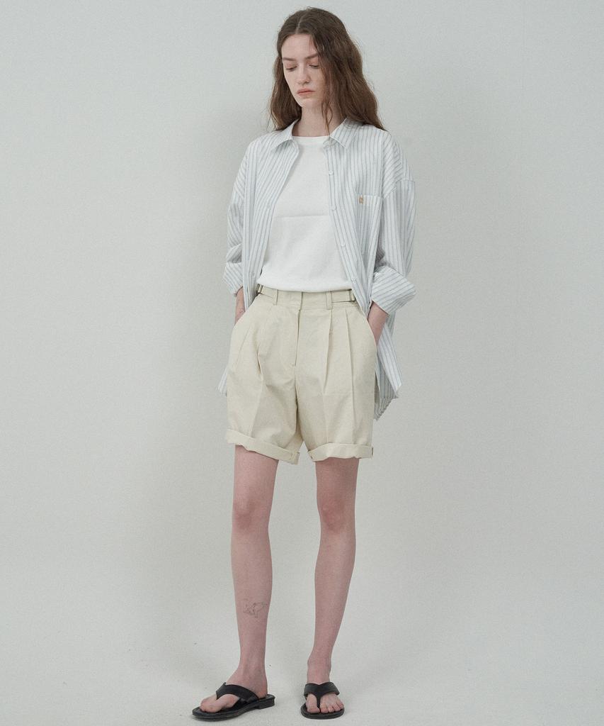 MOTT Cotton Buckle Shorts - Ivory