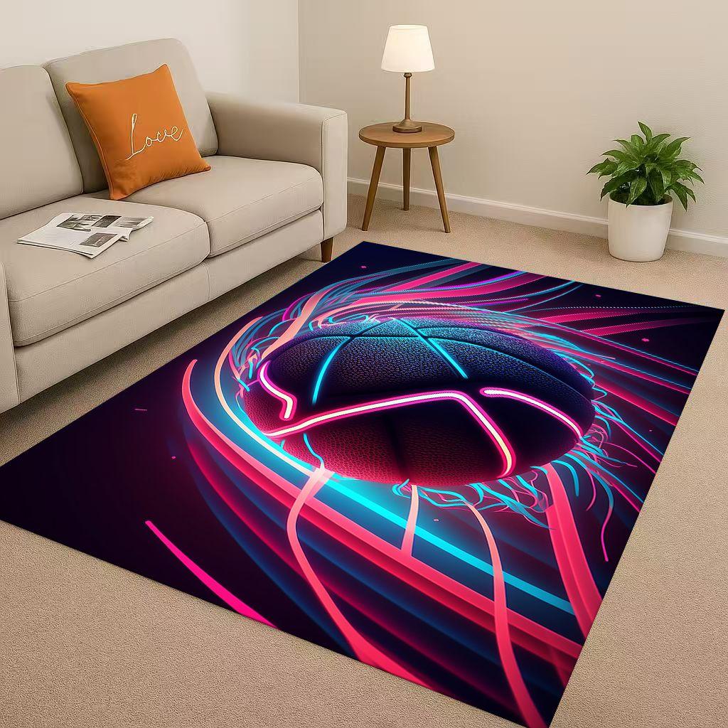 27 Style Basketball Court Art Living Room Non Slip Area Rug Soft Carpet for Bedroom Playroom Sofa,Easy Clean Home Decor Doormat