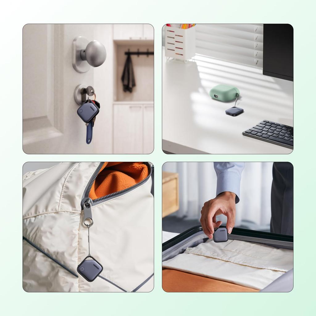 UGREEN FineTrack G, ein 4er-Pack Smart Tags für Android-Geräte, kompatibel mit Google Find Hub, USB-C-Aufladung und AirTags sowie Bluetooth-Trackern