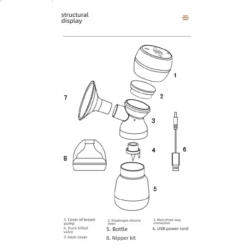 Electric Breast Pump Portable Milking Breast Pump Fully Automatic Silent All-in-One Automatic