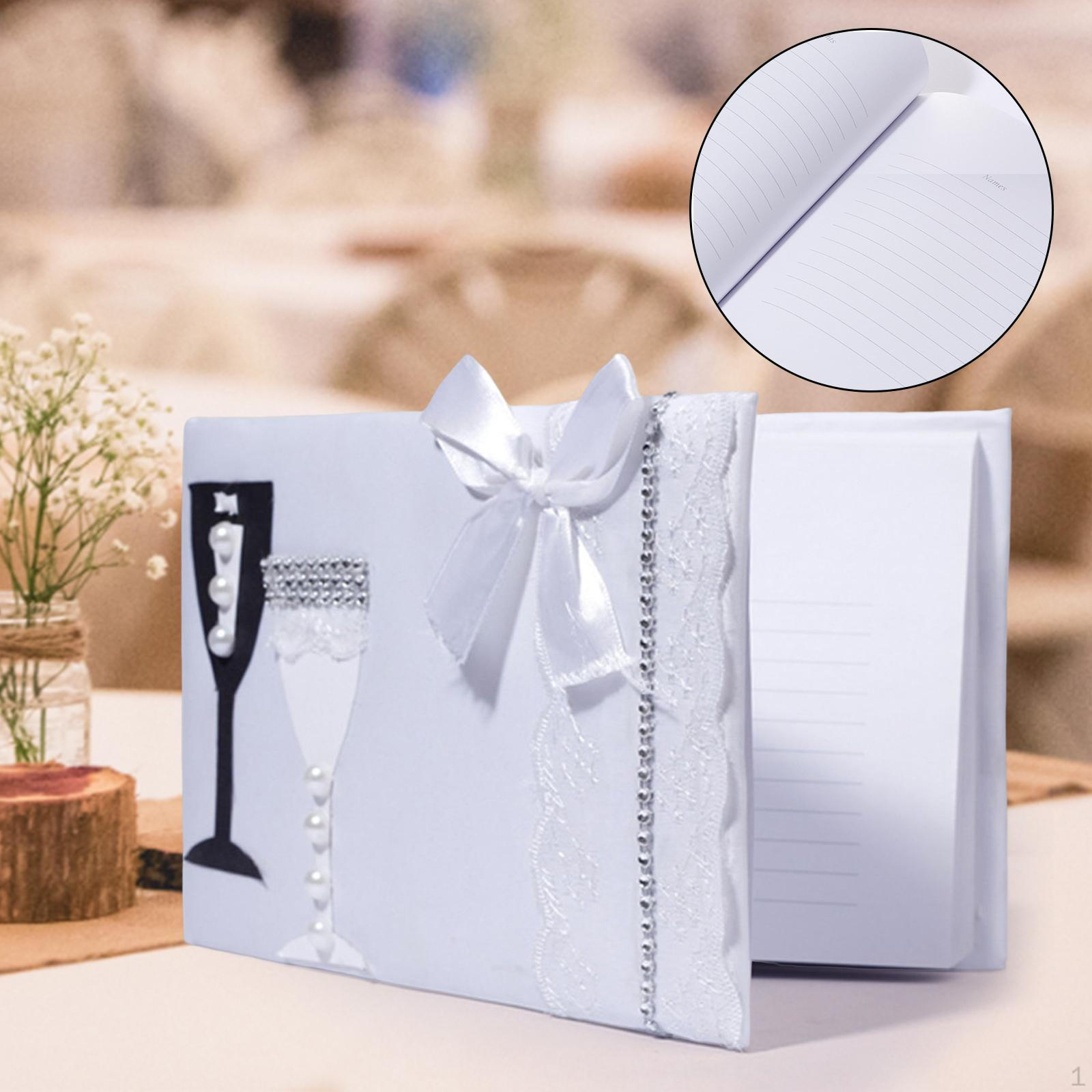 European Style Wedding Guest Book 38 Pages ,Visitor Register Sign Portable Name Style D