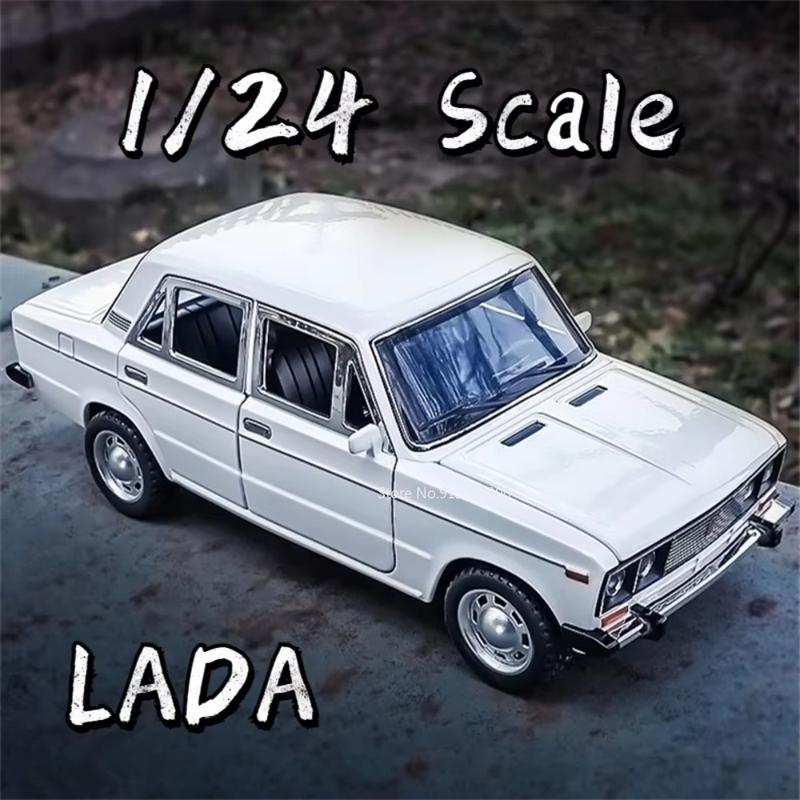 1/24 Scale LADA Toy Car Model Alloy Die-cast 6 Doors Openable Pull Back Sound and Light Scale Model Car Children's Toys Boy Collection Gift
