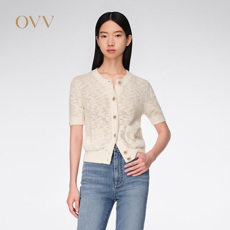 OVV Women s Classic Round Neck Knit Cardigan M
