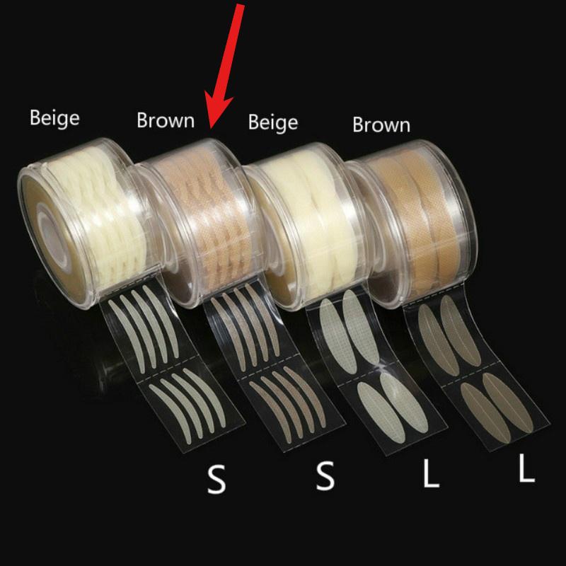 2 rolls Make Up Transparent Beige Eyelid Large Eyes Decoration Strong Sticky Eyelid Paste Double Eyelid Tape