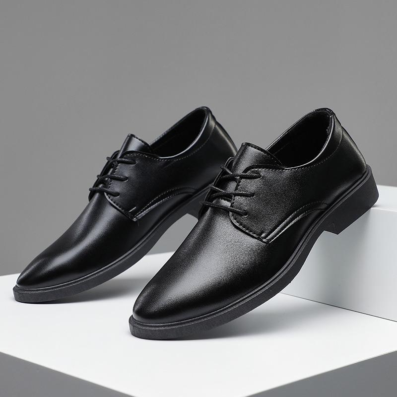 Large Size Spring and Autumn British Casual Business Dress Leather Shoes Men's Shoes Inner Height Increase Single Shoes Casual Shoes