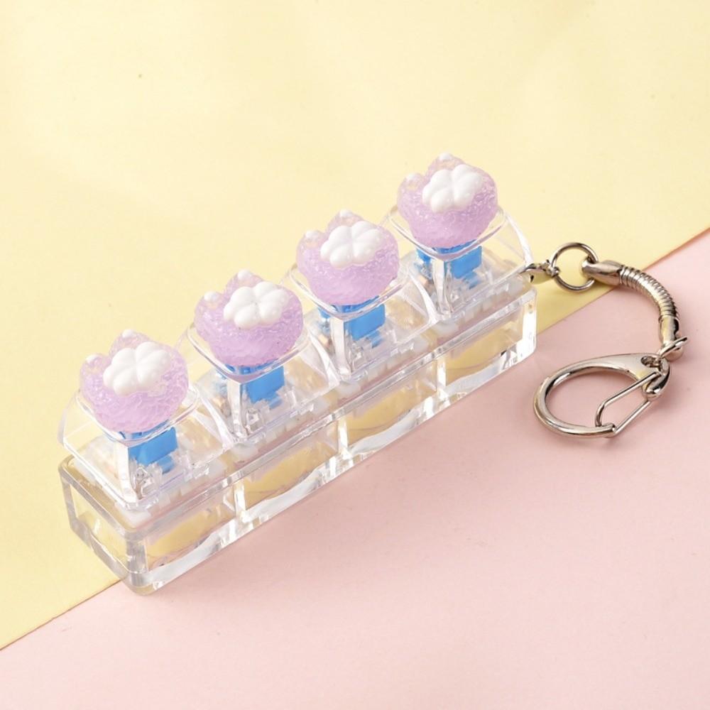 4-Key Reduce Pressure Toy Fruit Mini Keychain Pendant Push Button Keychain Reduce Anxiety