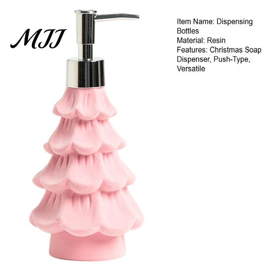 Bathroom Organizers And Storage Christmas Tree Soap Dispenser, Flocking Effect Refillable Lotion Reusable Liquid Bottle Pump Bottle, Dispenser