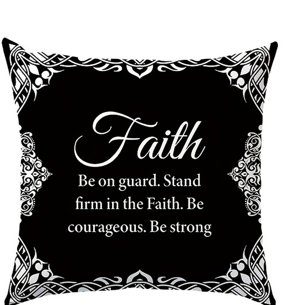 1/4pcs Believe Faith Joy Love Christian Themed Pillowcases Sofa cushion cover home bedroom room decoration