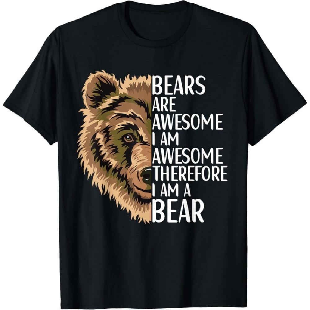 

Bear Apparel Grizzly Wildlife Animal for Men Women Kids T-Shirt XXXXXL чорний