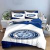 Hockey Club Blue Bison Emblem Design Print Bedding Set Duvet Cover Pillowcases (1* Duvet Cover 2* Pillowcases Do Not Include Comforter)
