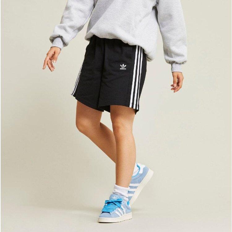 Adidas Originals Stripe Print Straight-Leg Casual Shorts Women Bottoms Black HM2137