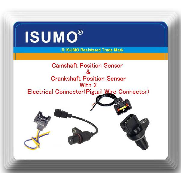 2 Camshaft & Crankshaft Position Sensor W/Connectors Fits:Dodge Hyundai Kia 1.6L